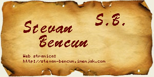 Stevan Bencun vizit kartica